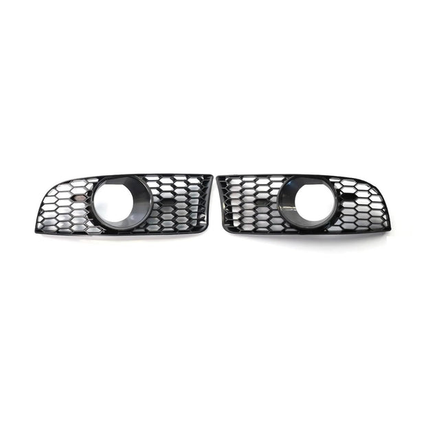 1 Pair M3 Style Car Front Bumper Lower Fog Light Lamps Grilles Grille Replacement, Compatible With BMW 3 Series E90 E91 E92 E93 2006-2011(No holes)