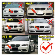1 Pair M3 Style Car Front Bumper Lower Fog Light Lamps Grilles Grille Replacement, Compatible With BMW 3 Series E90 E91 E92 E93 2006-2011(No holes)